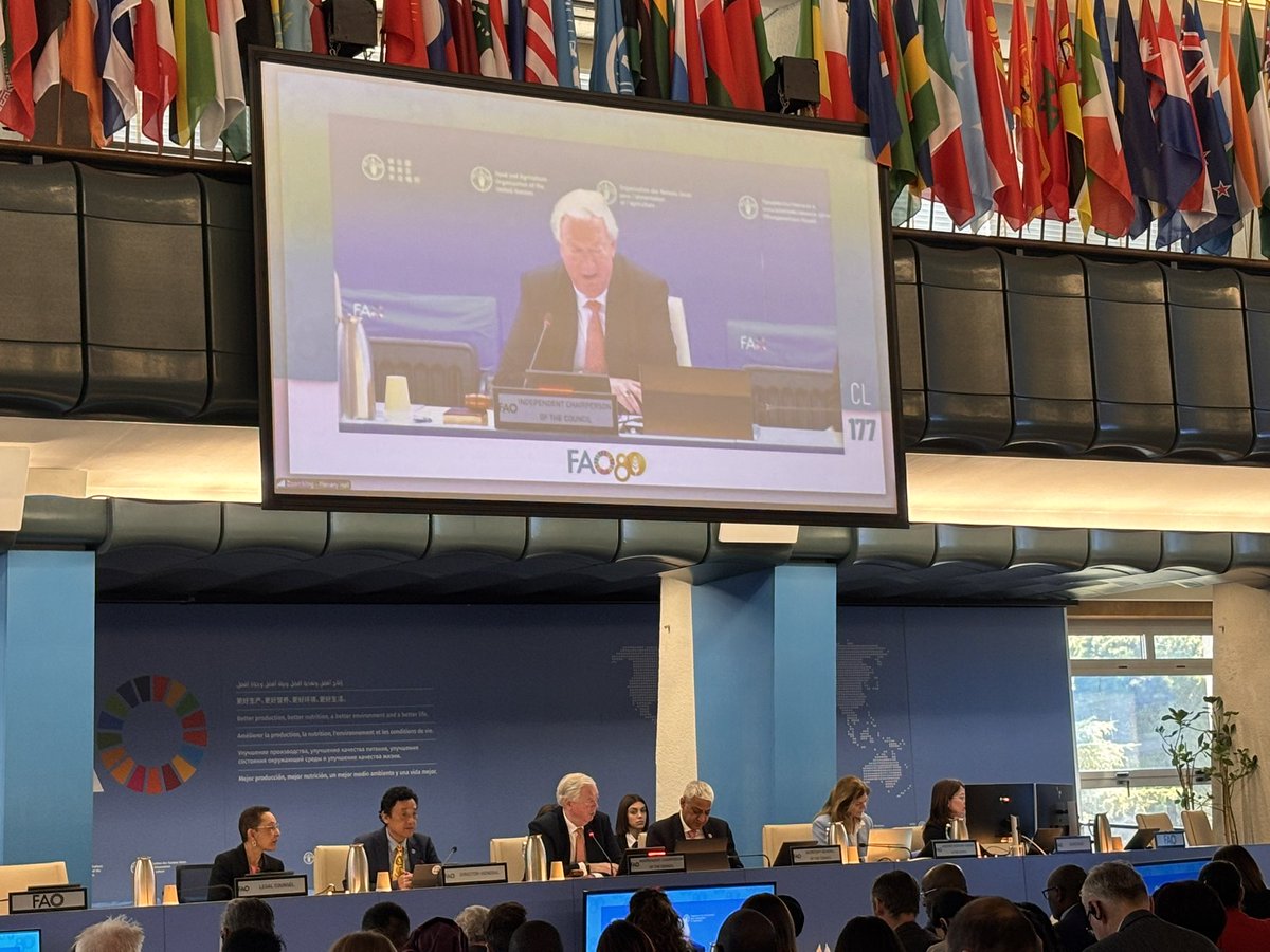 Dries Willems (@dries_willems) on Twitter photo 🎙️ “We need forward thinking, flexibility and compromises”
A call from Independent Chairperson of the <a href="/FAO/">Food and Agriculture Organization</a> Council Hans Hoogeveen to conduct our work this week in a culture of respect. 🎙️ “We need forward thinking, flexibility and compromises”
A call from Independent Chairperson of the <a href="/FAO/">Food and Agriculture Organization</a> Council Hans Hoogeveen to conduct our work this week in a culture of respect.