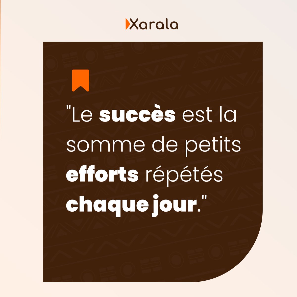 Commence ta semaine avec la bonne énergie !

Le succès ne se construit pas en un jour, mais petit à petit, grâce à des efforts constants.

Alors aujourd’hui, fais ce petit pas de plus vers ton objectif.

#Xarala #MotivationDuLundi #CitationDuJour #Succès #DéveloppementPersonnel