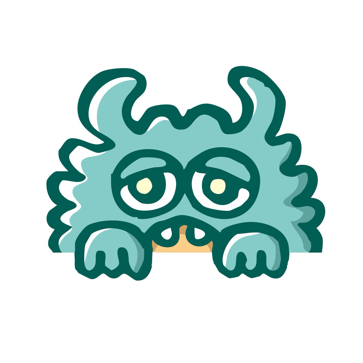 「今日仕事の合間に描きました。オリジナルモンスター。顔を出している感じです。#スト」|ゴトウマサフミ@くつだる。のイラスト