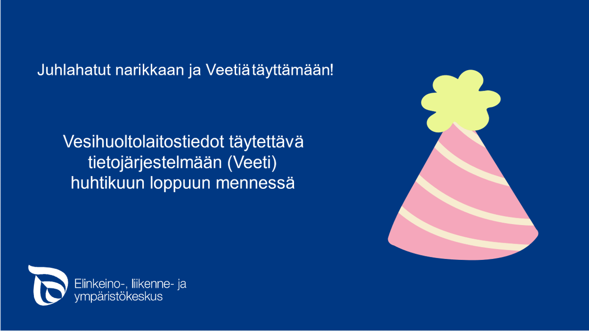 Veetin nimipäivää vietettiin viime viikolla, vesihuollon tietojärjestelmän (Veeti) koulutuksen merkeissä. Jos haluat kerrata, ohjeet löytyvät kätevästi vesi-fi-sivulta
#Veeti #vesihuolto #valvonta #tiedollajohtaminen

vesi.fi/aineistopankki…