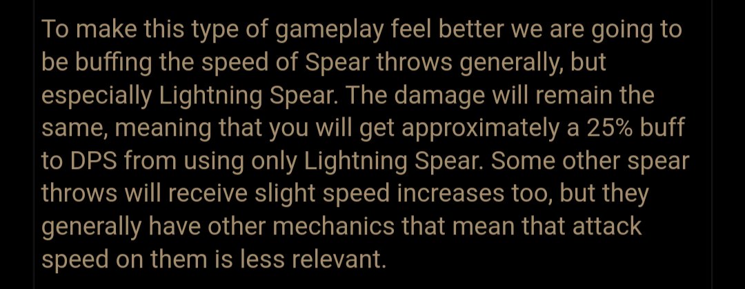 Lmao GGG is buffing Lightning Spear is getting buffed, I find it apready busted

And new source of frenzy charges, that's nice too. pathofexile.com/forum/view-thr…

Btw should have a build guide update ready today with lategame optimizations
#PathOfExile2