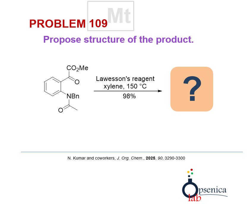 OpsenicaLab's tweet photo. New week ➡️ New problem

#OrgChem #Heterocycles #MechanismMonday https://t.co/pYvAZNy3A0
