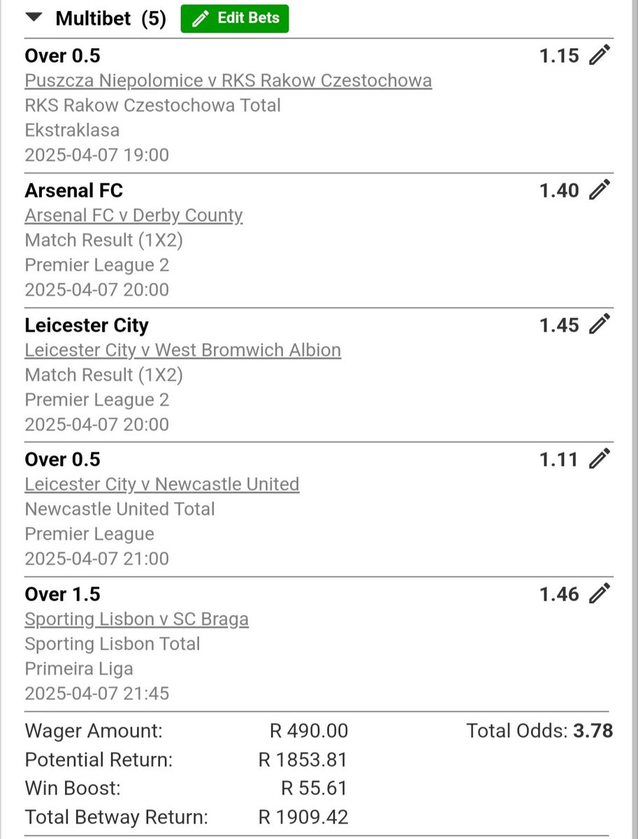 LuckyDoubles's tweet image. ▶️ 3.7+ Odds ⚽ Kick Off: 19:00 ⚽ ✌️
Bet Code: X96103C52
#betcode #sportsbettingpicks #bet