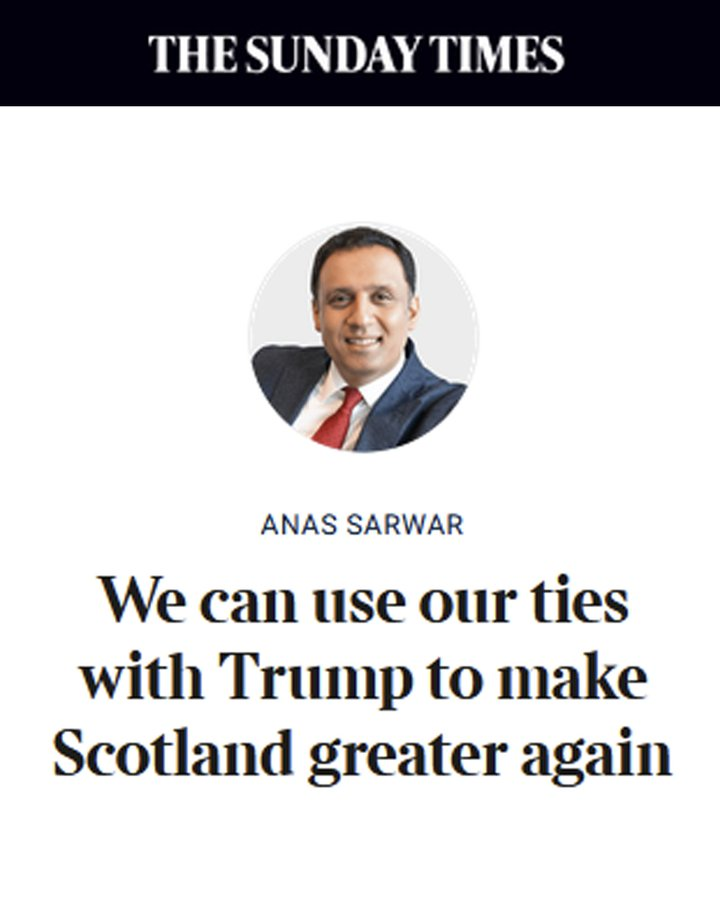 Anas Sarwar knows as well as I do that Trump a racist extremist who has shown a total disregard for human rights, our climate and the lives of people in Gaza and Ukraine.

There is no good that can come from cozying up to him like this.
