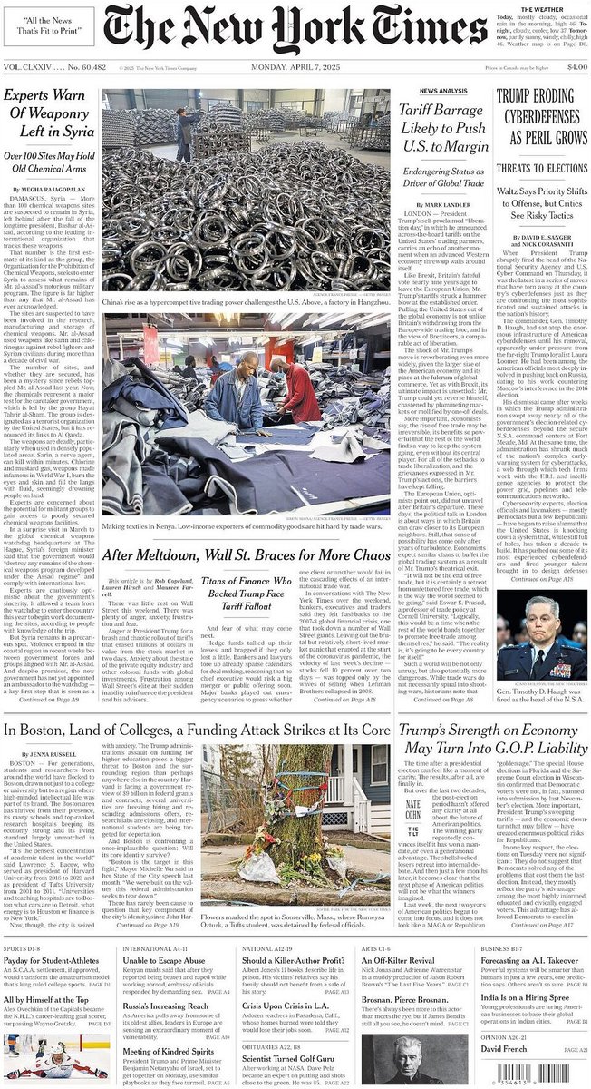 𝙵𝚛𝚘𝚗𝚝 𝙿𝚊𝚐𝚎𝚜 𝚃𝚘𝚍𝚊𝚢 📰 (@ukpapers) on Twitter photo 🇺🇸 After Meltdown, Wall St. Braces For More Chaos
▫Titans of finance who backed Trump face tariff fallout
▫Rob Copeland, <a href="/LaurenSHirsch/">Lauren Hirsch</a> <a href="/maureenmfarrell/">Maureen Farrell</a>
▫is.gd/HWUSkV
#frontpagestoday #USA <a href="/nytimes/">The New York Times</a> 🇺🇸 🇺🇸 After Meltdown, Wall St. Braces For More Chaos
▫Titans of finance who backed Trump face tariff fallout
▫Rob Copeland, <a href="/LaurenSHirsch/">Lauren Hirsch</a> <a href="/maureenmfarrell/">Maureen Farrell</a>
▫is.gd/HWUSkV
#frontpagestoday #USA <a href="/nytimes/">The New York Times</a> 🇺🇸