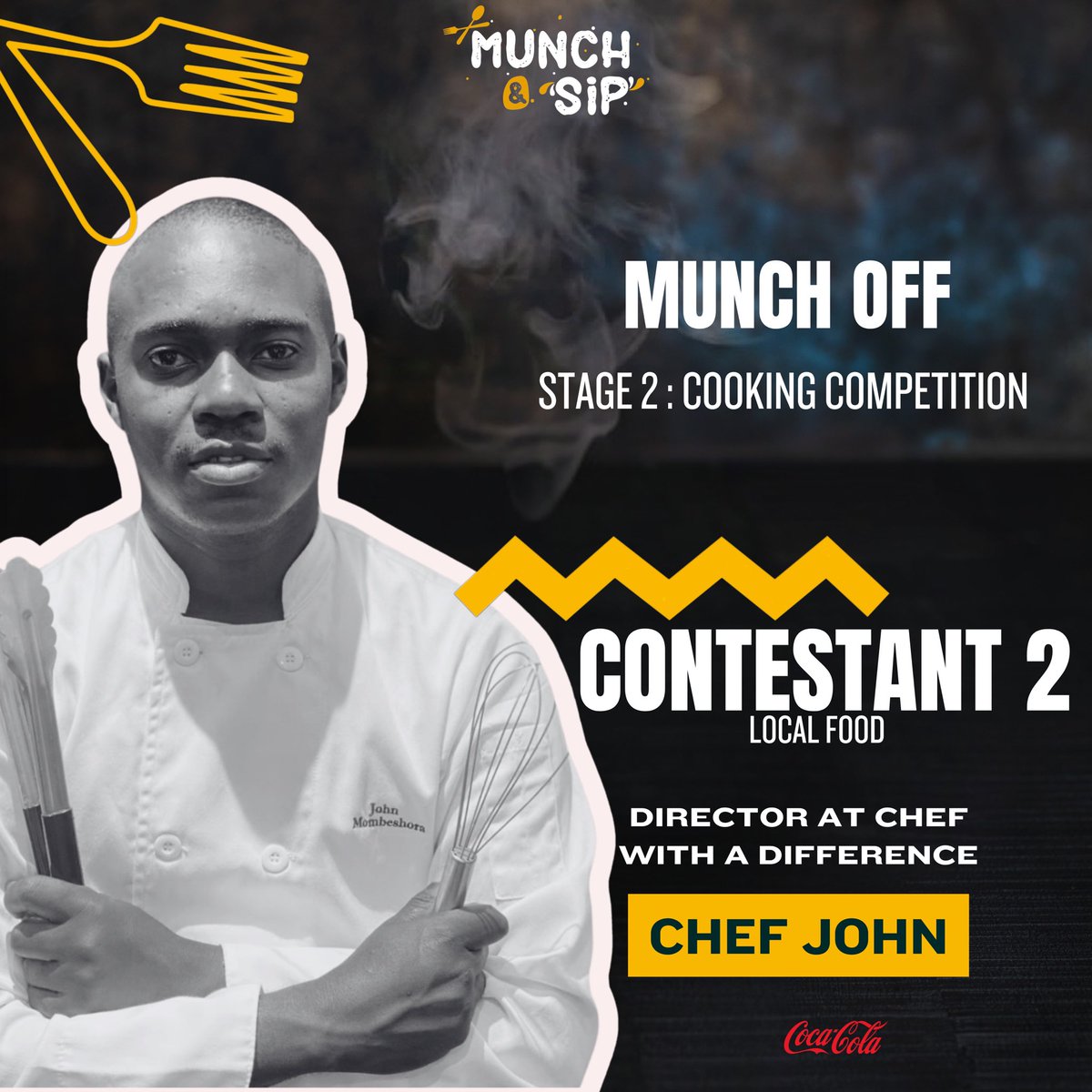 From Local Roots to Restaurant Plates!
Thank you <a href="/CocaCola/">Coca-Cola</a> 
Let’s share a meal with coke on stage 2 

A culinary showdown as Chef Thabiso and Chef John—both Directors of Culinary Chefs—go head-to-head in a 2-course cooking competition!
20•April •2025 HARRY ALLEN KHUMALO BYO