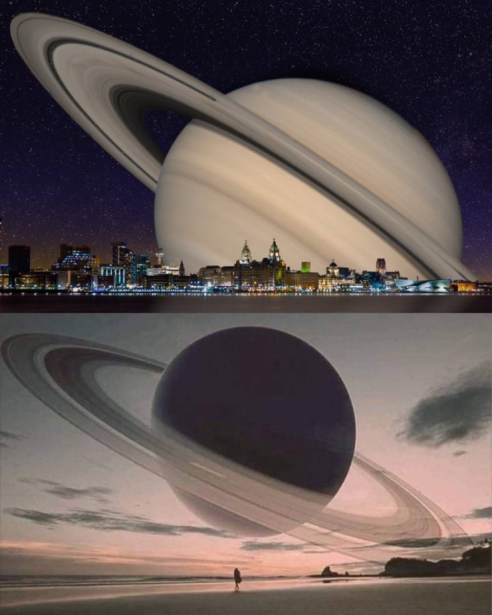 3. If Saturn were as close to Earth as the Moon, this is what it would look like: