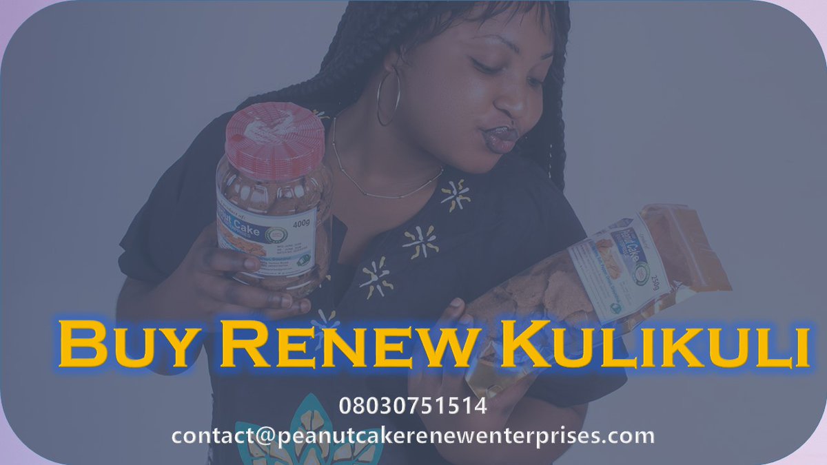 PEANUT CAKE RENEW ENTERPRISES. (@renewkulikuli) on Twitter photo The Renew Kuli-Kuli peanut cake has numerous Benefits:
-Made with natural ingredients (ginger, honey, salt, pepper, onion, and groundnut)
-Supports digestive health, energy, and immunity
-Perfect snack for health-conscious individuals.
<a href="/PrinceEbeano/">PrinceEbeano</a>
<a href="/Jendolstores10/">JendolSuperStores1</a>
<a href="/bokkumart/">Bokku! - Discount Grocery Store</a> The Renew Kuli-Kuli peanut cake has numerous Benefits:
-Made with natural ingredients (ginger, honey, salt, pepper, onion, and groundnut)
-Supports digestive health, energy, and immunity
-Perfect snack for health-conscious individuals.
<a href="/PrinceEbeano/">PrinceEbeano</a>
<a href="/Jendolstores10/">JendolSuperStores1</a>
<a href="/bokkumart/">Bokku! - Discount Grocery Store</a>