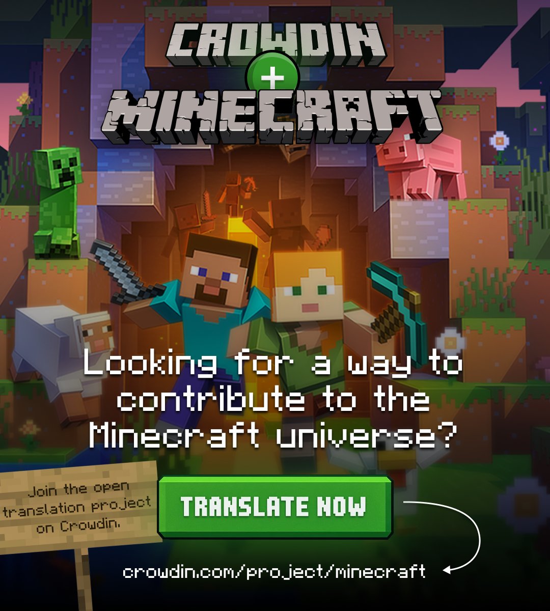 🟩<a href="/Minecraft/">Minecraft</a> in your language?
You can make it happen 👇
l.crowdin.com/1Js97hb