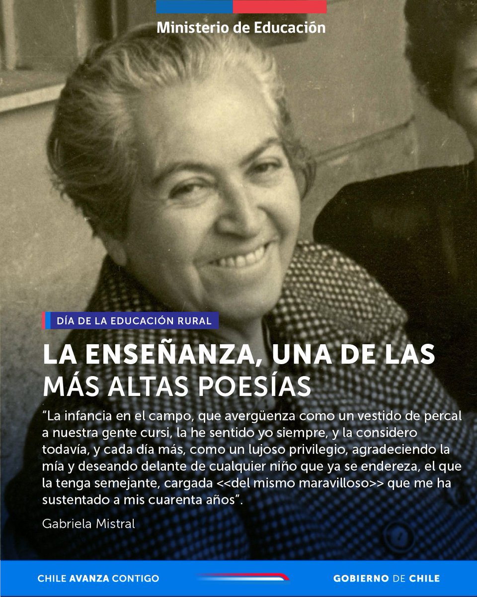 Desde 1998 se conmemora este día, instaurado en honor al natalicio de la poeta, Premio Nobel y destacada maestra rural Gabriela Mistral.