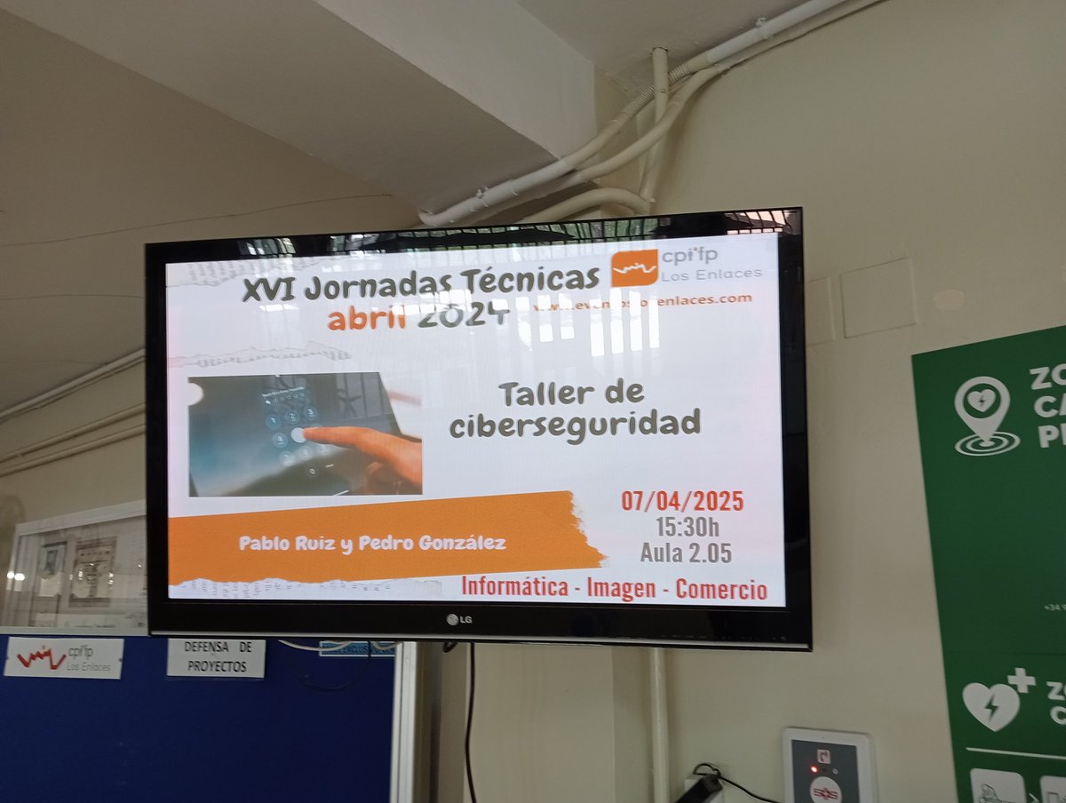 En ná y menos en el <a href="/cpilosenlaces/">CPIFP Los Enlaces</a> junto a Pablo, creador de <a href="/trivinet/">trivinet</a> y <a href="/hacknkids/">Hack&Kids</a>.
#ciberseguridad