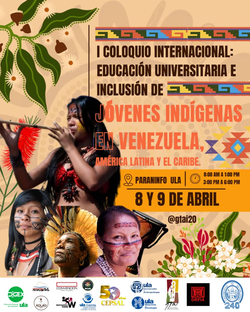 Desde la Coordinación de Juventud de la Organización Regional de los Pueblos Indígenas de Amazonas (ORPIA) les invitamos al I Coloquio Internacional: Educación universitaria e inclusión de jóvenes indígenas en Venezuela, América Latina y el Caribe los días 8 y 9 de abril del 2025