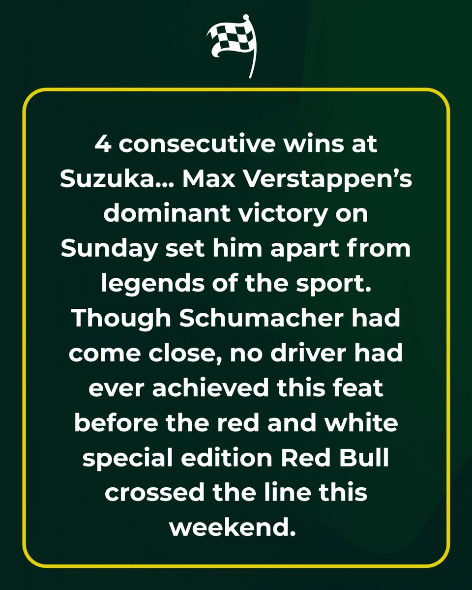 StopWatchNews's tweet photo. Max Super Max! 4 Suzukas straight!

#MaxVerstappen #f1 #suzuka https://t.co/LvBrB1dsl6