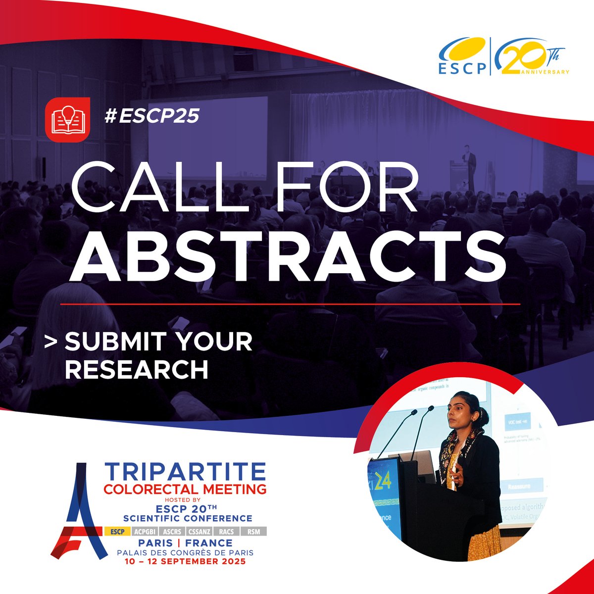 Abstract deadline is near!

Make your mark at Tripartite Meeting 2025 in Paris 🇫🇷

📆 10–12 September 2025
📍 Palais des Congrès de Paris

Why submit?
✅ Present to an international surgical audience
✅ Be recognised by leaders in colorectal care
✅ Contribute to the future of
