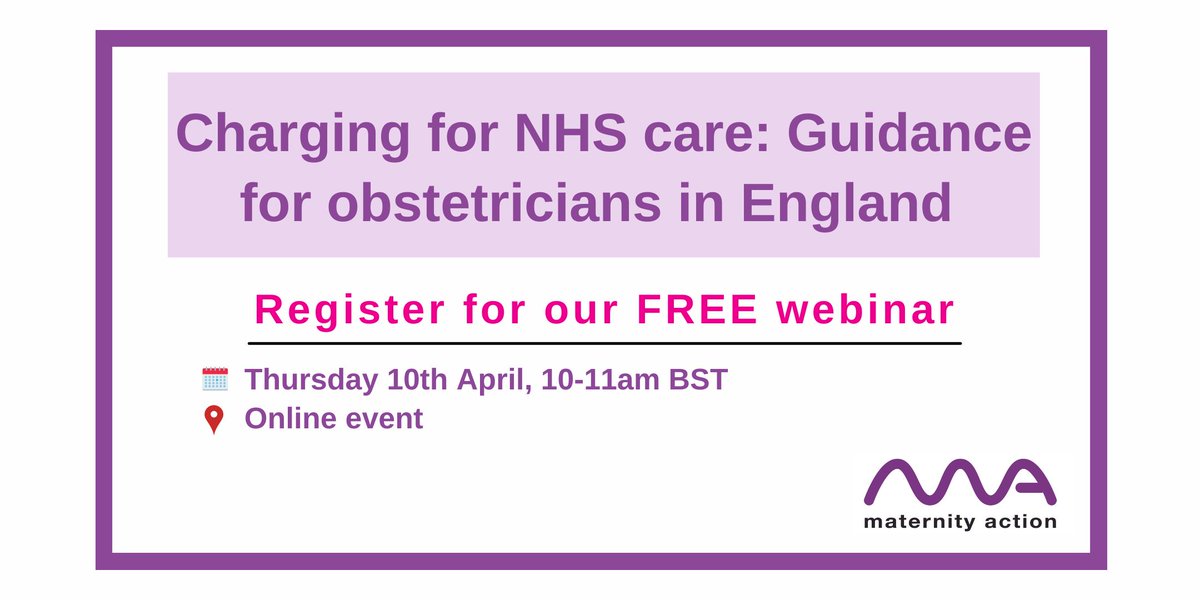 Maternity Action (@maternityaction) on Twitter photo Please join <a href="/MaternityAction/">Maternity Action</a> & <a href="/RCObsGyn/">RoyalCollegeObsGyn</a>
for the launch of our new #obstetricians guide to NHS maternity care charging this week 📅Thurs 10th April 2025, 10am Register here eventbrite.co.uk/e/charging-for… Please join <a href="/MaternityAction/">Maternity Action</a> & <a href="/RCObsGyn/">RoyalCollegeObsGyn</a>
for the launch of our new #obstetricians guide to NHS maternity care charging this week 📅Thurs 10th April 2025, 10am Register here eventbrite.co.uk/e/charging-for…