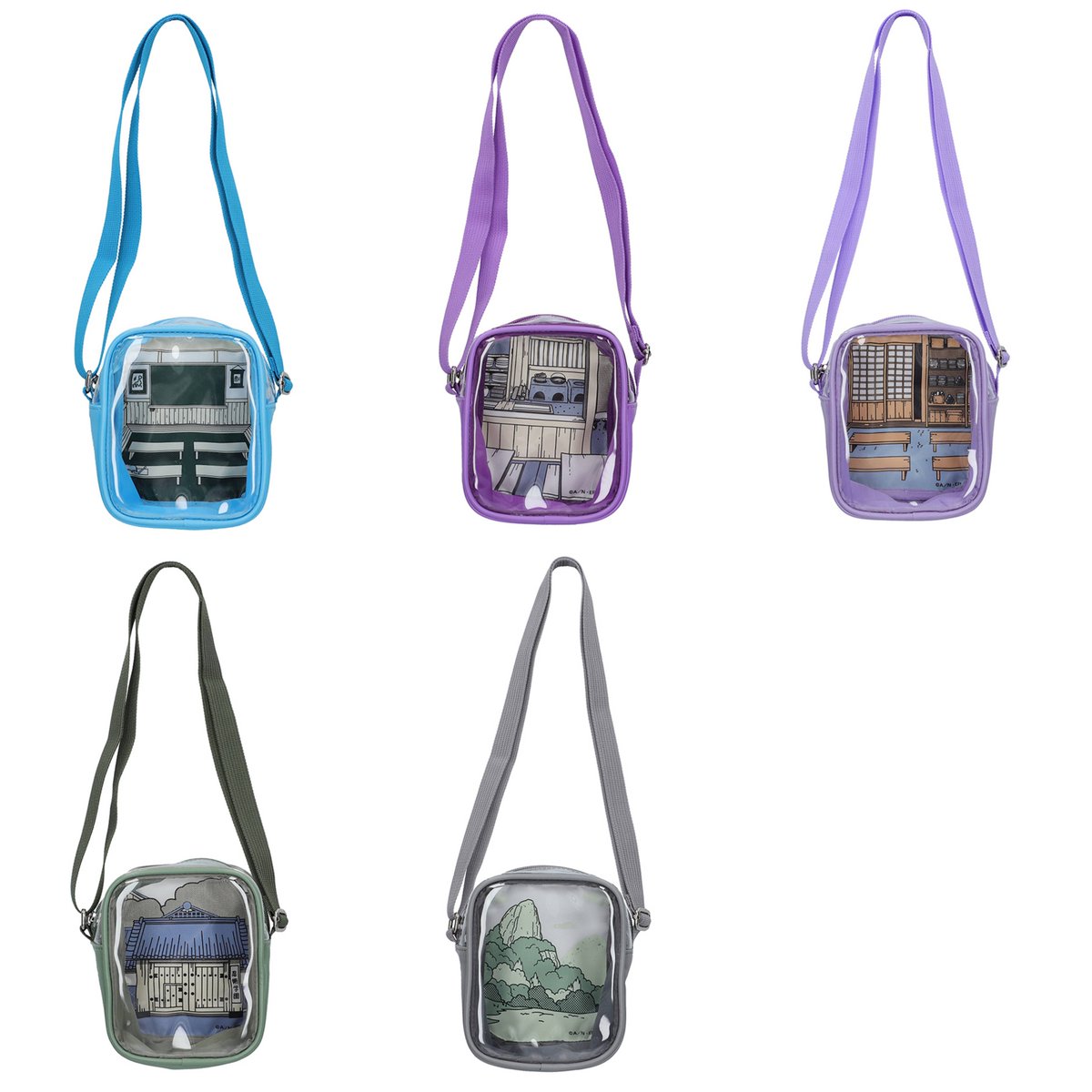 クリアショルダーバッグ】 学年に合わせた本体と持ち手で、中には忍