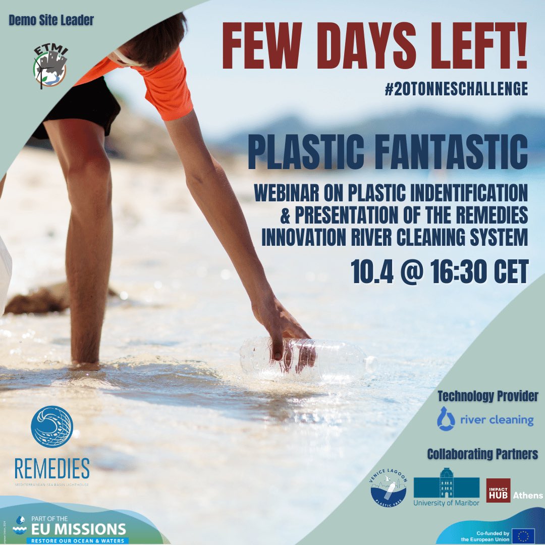 Last chance! Join the PLASTIC FANTASTIC Webinar on fighting plastic pollution!
 
📆April 10 | ⏰16:30-18:00 CET

🔗Online - Free registration: remedies-for-ocean.eu/4th-plastic-fa…