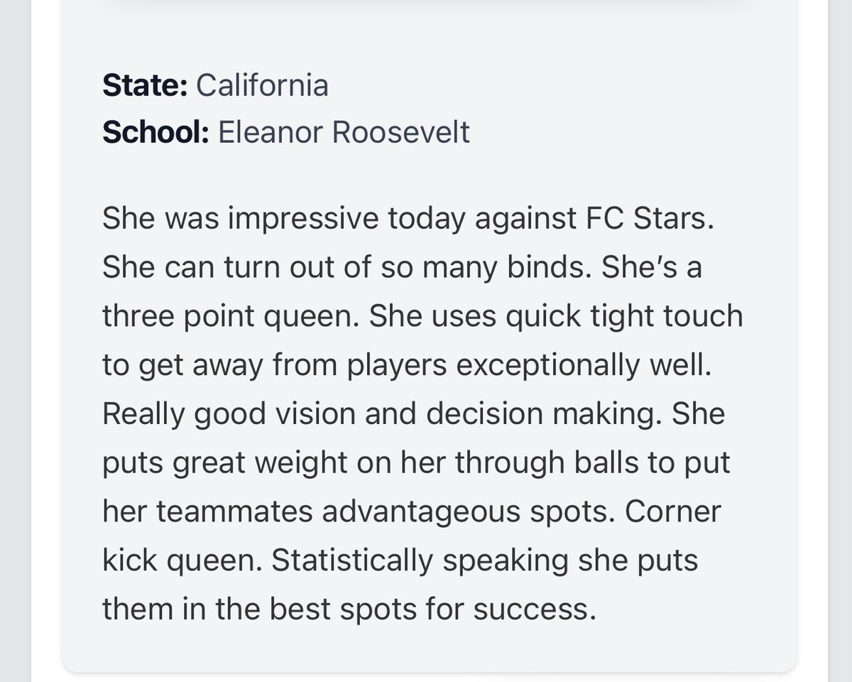 Thank you <a href="/PrepSoccerCA/">Prep Soccer California</a> for the write up.