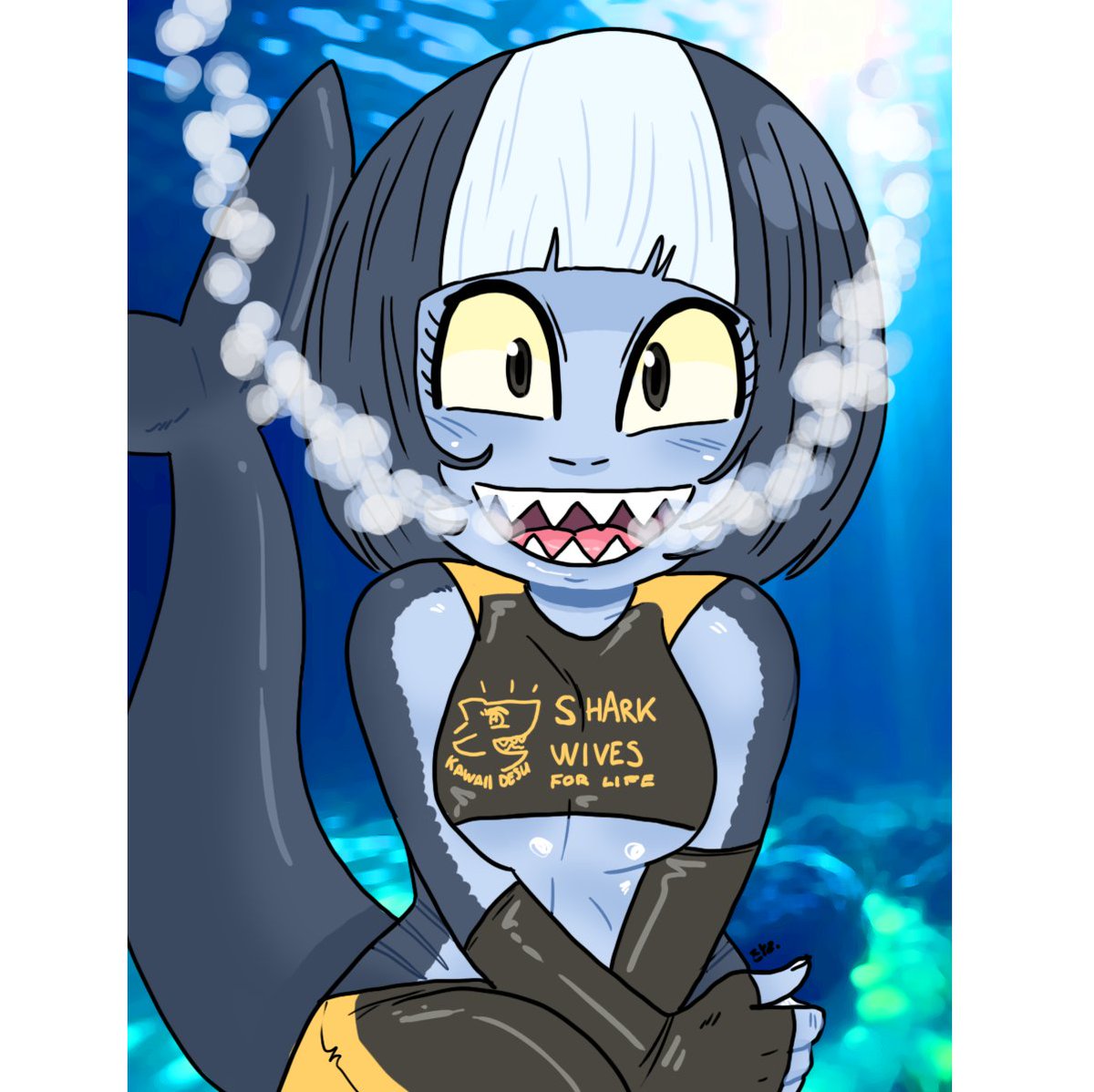 Eyzmaster's tweet photo. Watch out! 🦈
Chompa’s got BIG teeth and even bigger gremlin energy! If she’s grinning at you like this… it’s already too late. 💀
Would you let her take a bite? 👀
#Eyz #myart #Chompa #sharkgirls #sharkgirl #shark #shork #oc #waifu https://t.co/gPSgVnu9KW