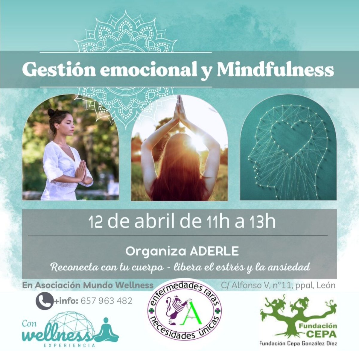 Esta sábado tendremos un nuevo taller de mindfulness y gestión emocional en #ExperienciaWellness para socios y familias. Agradecemos a <a href="/FundacionCepa/">Fundación CEPA</a>  todo su apoyo a nuestra asociación. Gracias 🙏

#aderlemasvisible #enfermedadesrarasnecesidadesunicas #leonesp
Somos <a href="/FEDER_ONG/">FEDER | Enfermedades Raras</a>