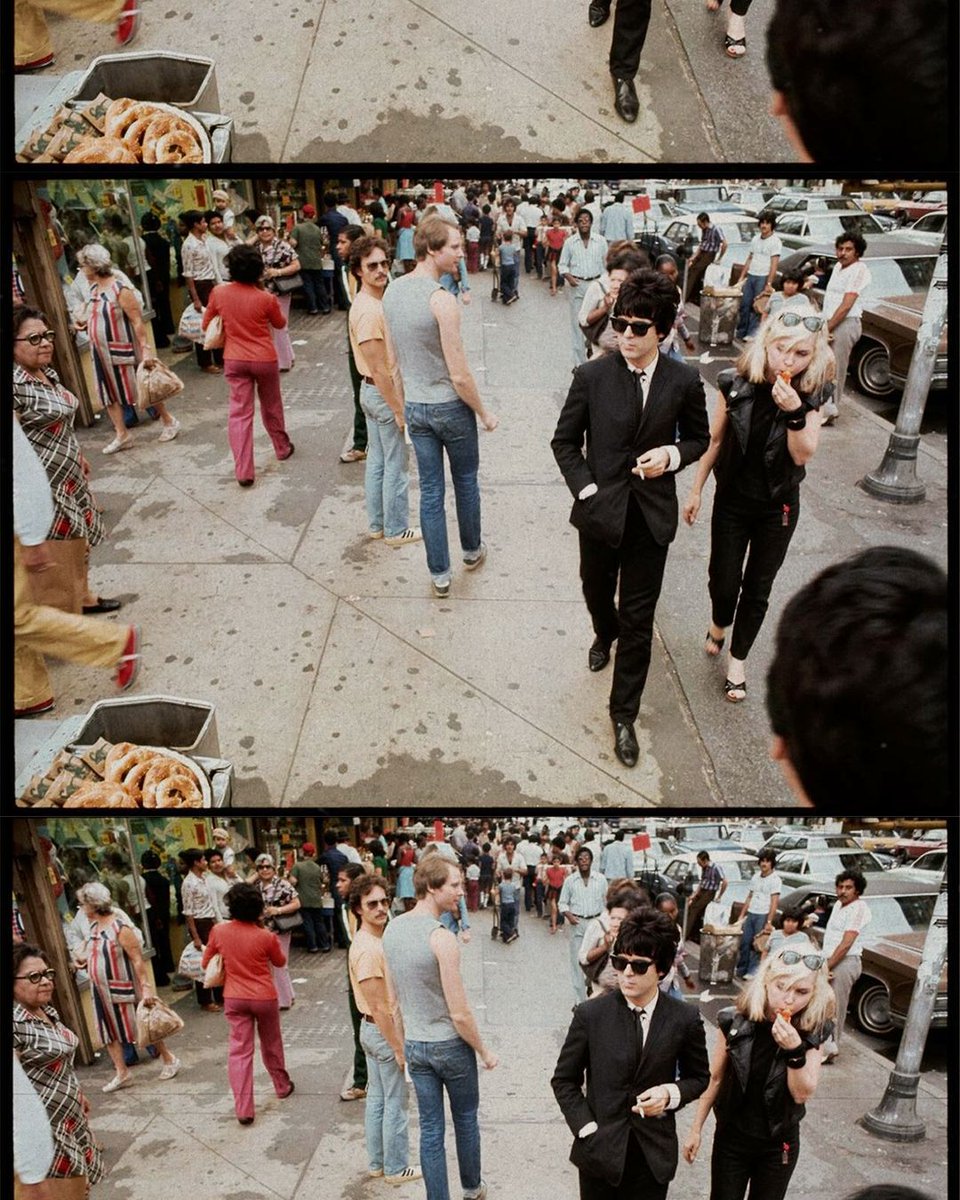 📸 RIP Clem Burke. Photographed with Debbie Harry as they walk down 14th Street in Manhattan in 1976. Photo by Chris Stein.
