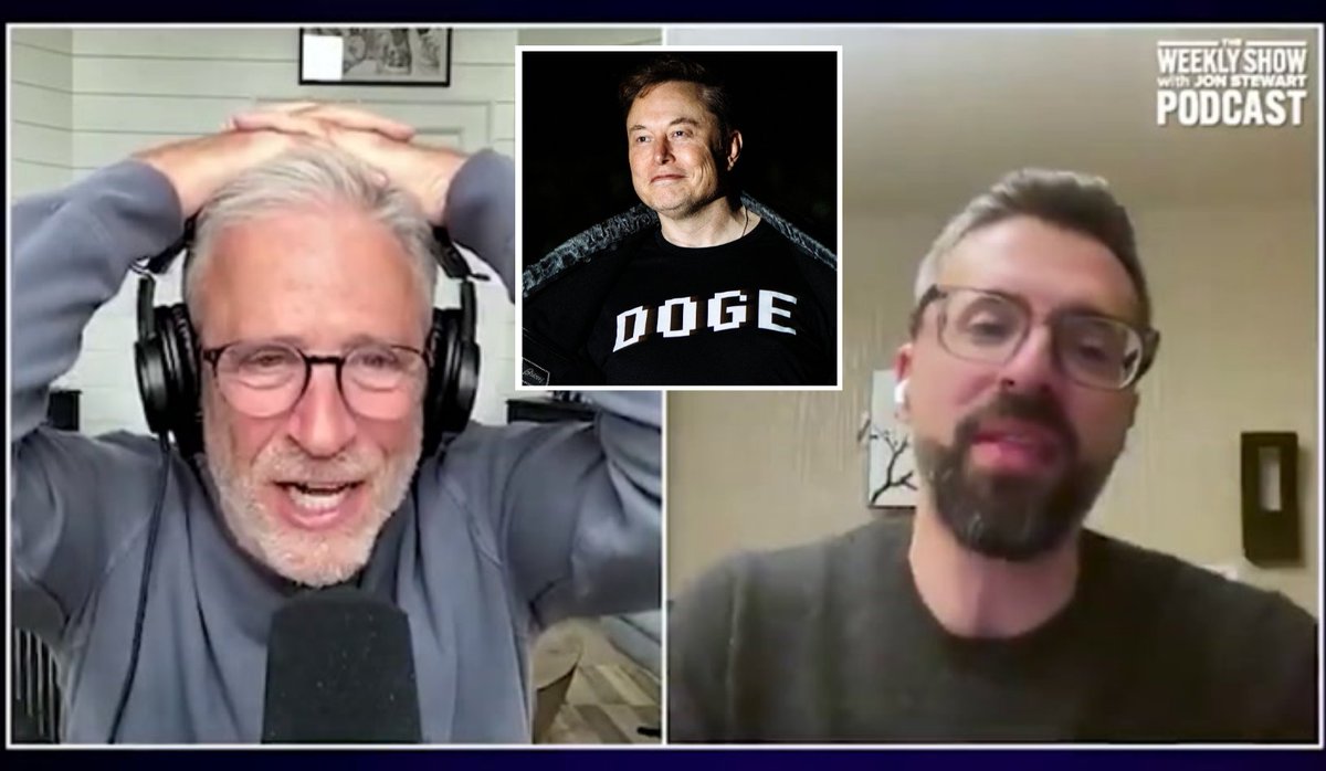 Jon Stewart just went viral for reasons no one could believe.

On his weekly podcast, he finally realized "Elon was right" about govt corruption.

But that was just the beginning.

Here's the moment that left him (literally) speechless: 🧵