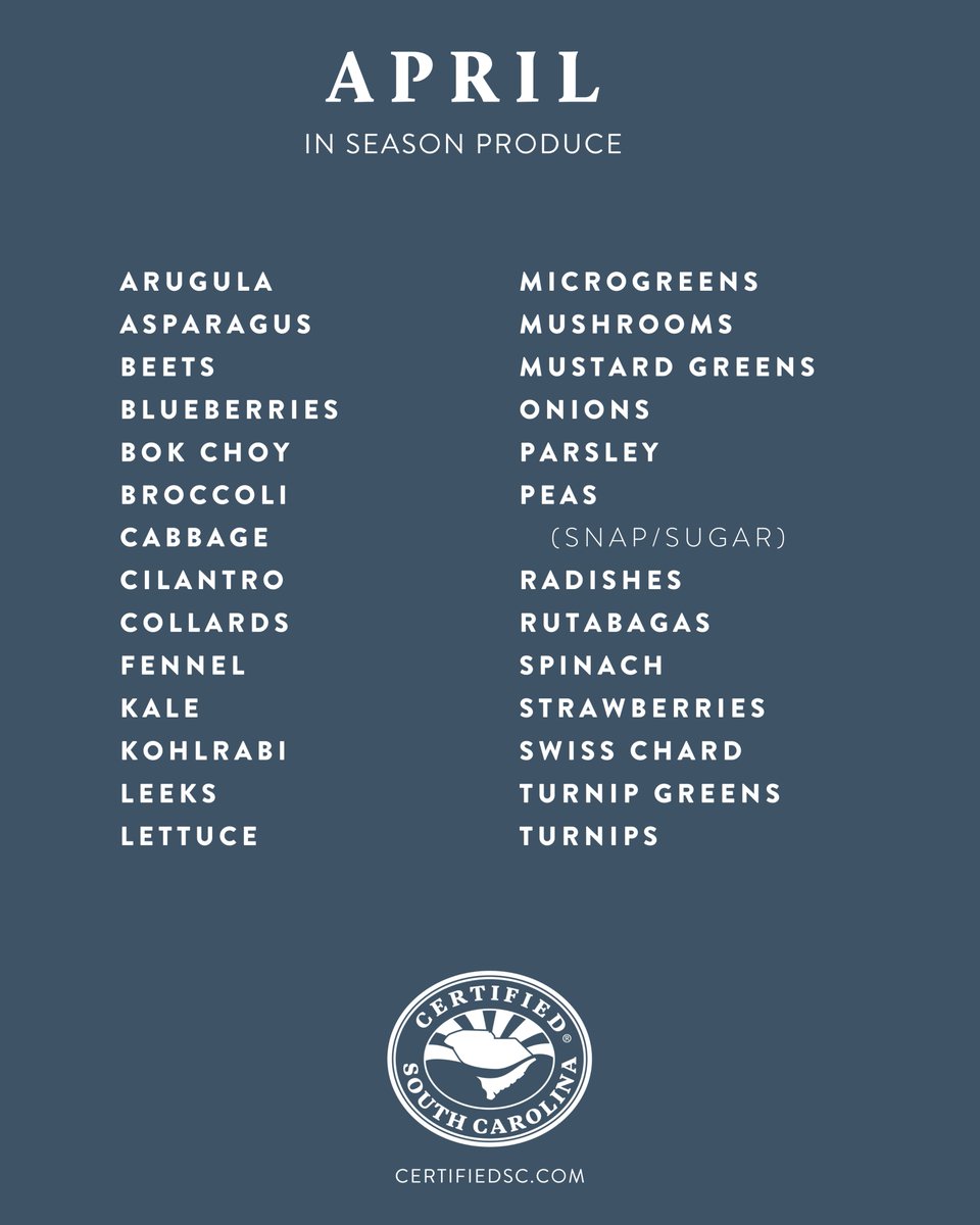 Certified_SC's tweet image. Spring produce is starting to fill the shelves! Look for the #CertifiedSC logo at your local grocery stores, farmers' markets, and roadside stands to help support South Carolina's farmers!