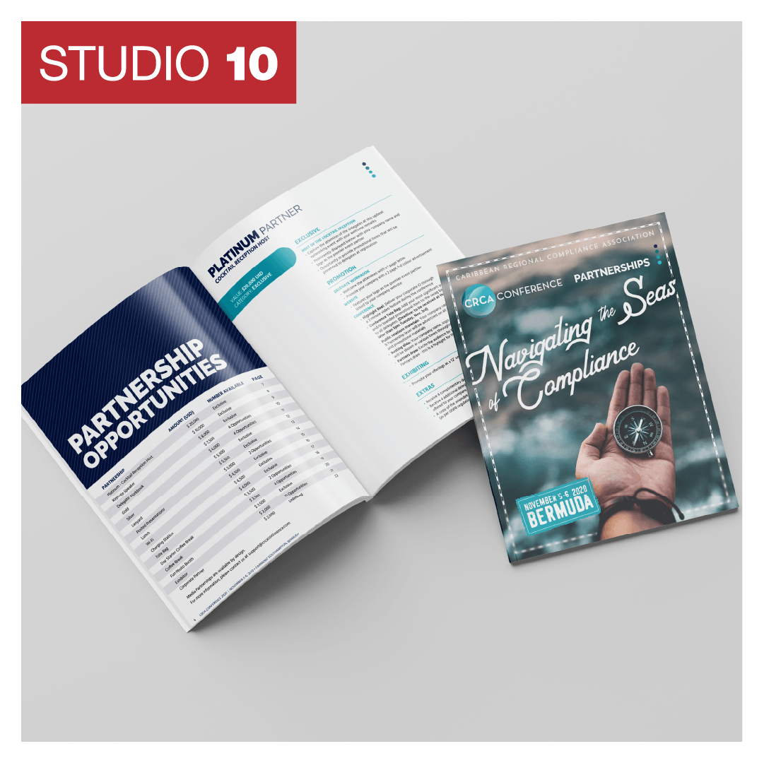 Studio_10's tweet photo. Going back a few years with this design. We created a very cool and inspiring Partnership Guide for the Caribbean Regional Compliance Association Conference. Filled with details on the conference and specifics on each Partnership level.

Beauty eh? https://t.co/kDW0ZOCpVs