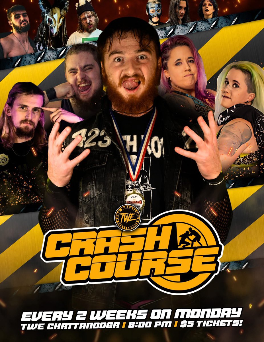 TWE_Chattanooga's tweet photo. It is officially TWE Presents: Sink Or Swim '25 Week!

The biggest spectacular of the year in Chattanooga arrives this Saturday. Come get warmed up at TWE Presents: Crash Course 57, TONIGHT TONIGHT TONIGHT

Tickets only $5 at the door. https://t.co/3zQ2Y1jnWL