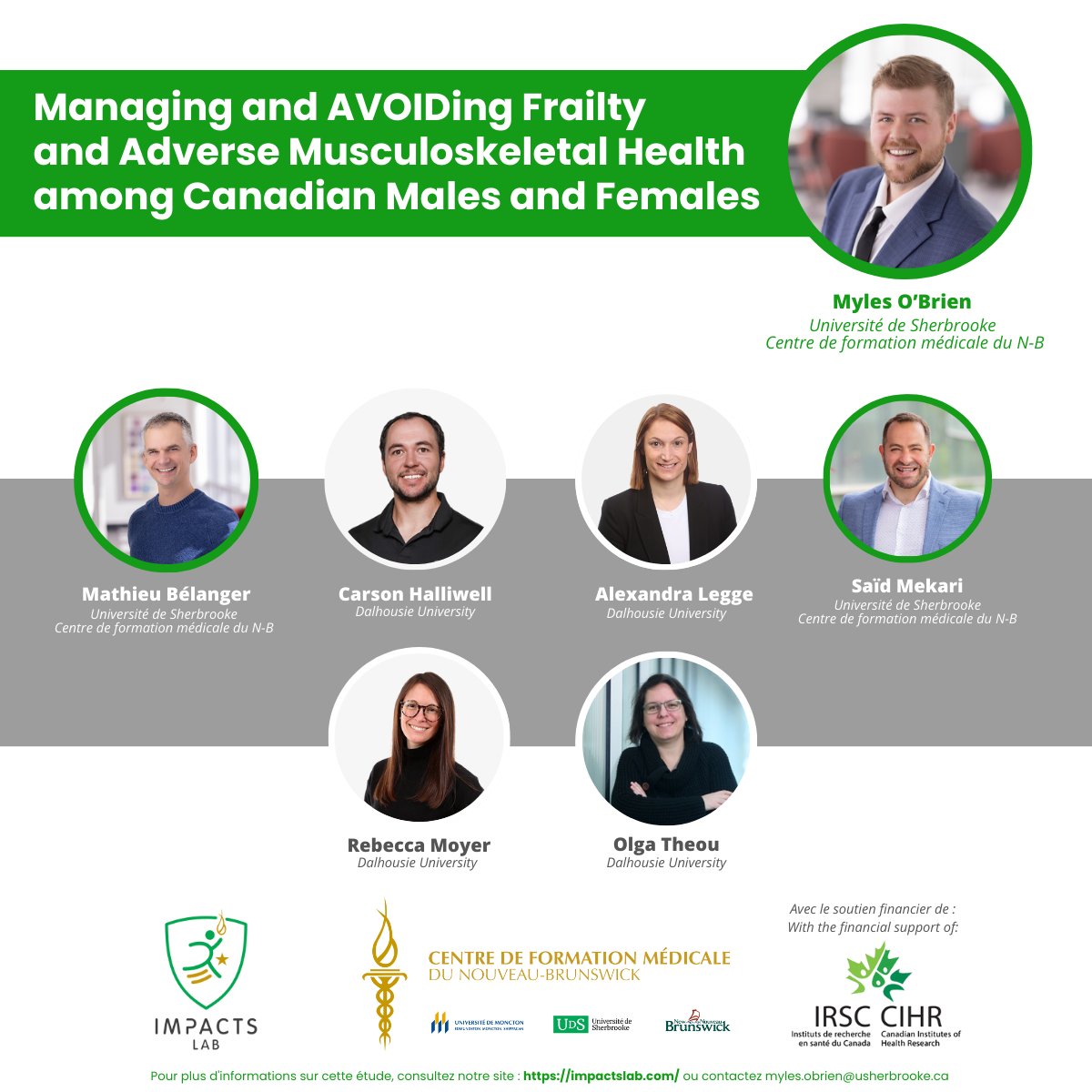 Impacts Lab (@impactslab) on Twitter photo Congratulations to Prof <a href="/Myles_OBrien20/">Myles O'Brien</a> on receiving a CLSA Catalyst grant from the <a href="/CIHR_IRSC/">CIHR</a> for investigating the relationship between frailty, sarcopenia, and osteoarthritis in older adults. <a href="/Belanger_M/">Mathieu Bélanger</a> <a href="/CarsonHalliwell/">Carson Halliwell</a> <a href="/olga_theou/">Olga Theou</a> <a href="/MoyerLab/">Moyer Lab</a> Congratulations to Prof <a href="/Myles_OBrien20/">Myles O'Brien</a> on receiving a CLSA Catalyst grant from the <a href="/CIHR_IRSC/">CIHR</a> for investigating the relationship between frailty, sarcopenia, and osteoarthritis in older adults. <a href="/Belanger_M/">Mathieu Bélanger</a> <a href="/CarsonHalliwell/">Carson Halliwell</a> <a href="/olga_theou/">Olga Theou</a> <a href="/MoyerLab/">Moyer Lab</a>