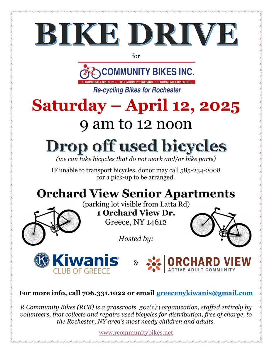 Bike Drive Saturday in Greece! #ROC #RochesterNY