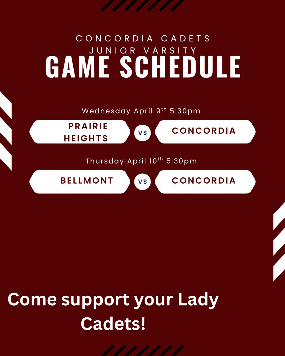 CLHSCadetsSB's tweet photo. Junior varsity schedule! https://t.co/gxxPI9njRi