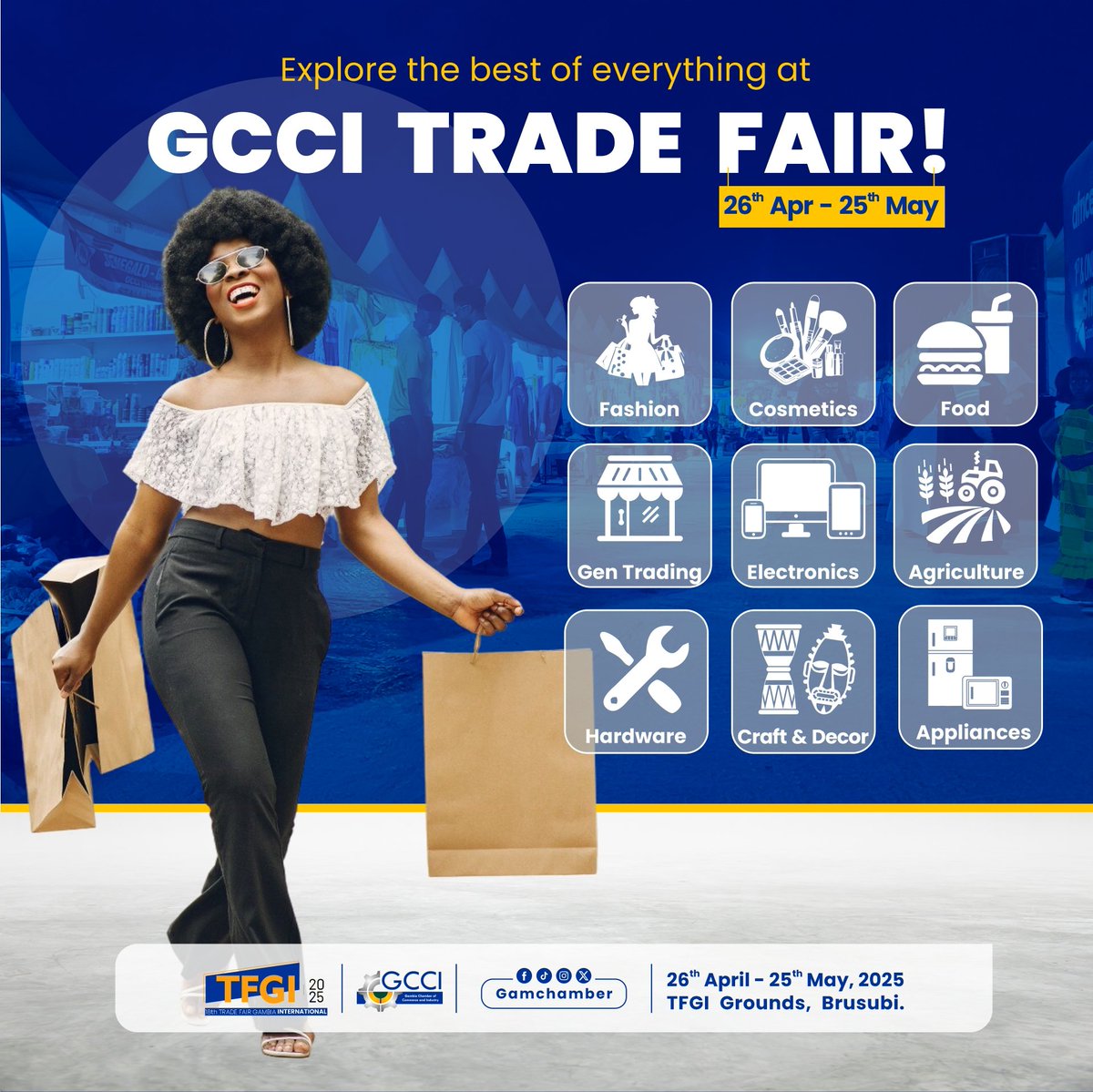 GCCI (@gamchamber) on Twitter photo "Your one-stop place for all your food, cosmetics, electronics, and fashion shopping" π₯³
Trade Fair Gambia International #TFGI25 is the place to beπ€©
Exploring the Bestπ
<a href="/followers/">γ―γγ―γ</a>
#gcci #tradefair2025 #Gambia #exhibition #fun #shopping #marketing #womeninbusiness #fashion "Your one-stop place for all your food, cosmetics, electronics, and fashion shopping" π₯³
Trade Fair Gambia International #TFGI25 is the place to beπ€©
Exploring the Bestπ
<a href="/followers/">γ―γγ―γ</a>
#gcci #tradefair2025 #Gambia #exhibition #fun #shopping #marketing #womeninbusiness #fashion
