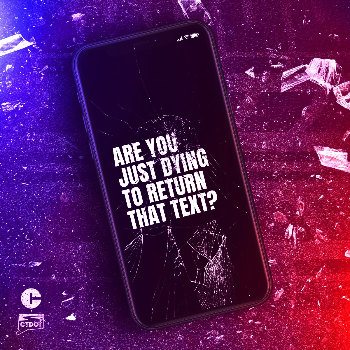 We ask all drivers to use a hands-free device, wait until you reach your destination or please stop and pull over in a safe location if you need text
We are working to reduce accidents in town and decreasing distracted driving is one effort we are focusing on to reach this goal