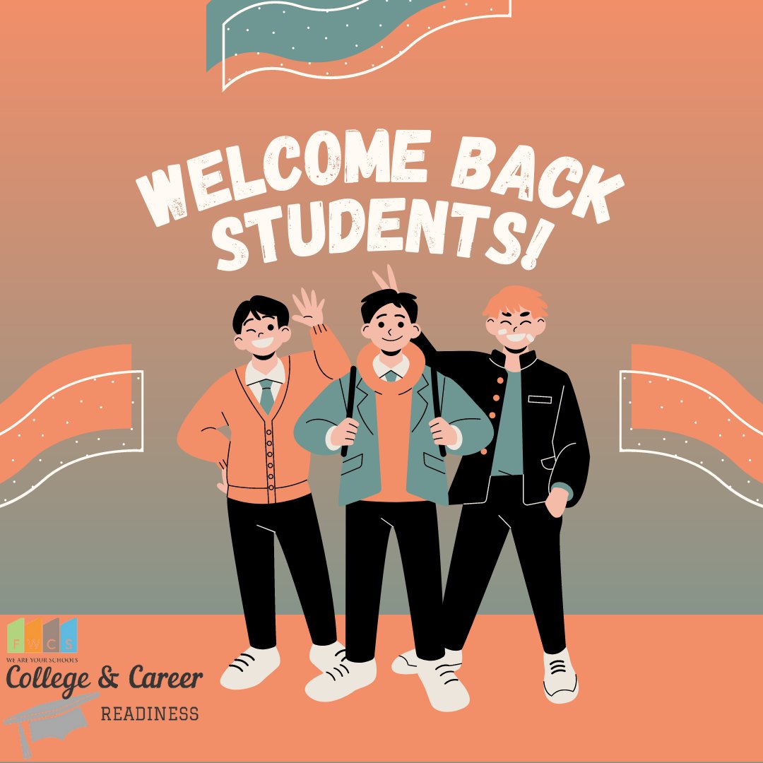fwcs_ccr's tweet image. Welcome back from spring break, students &amp;amp; staff! We hope you’re feeling recharged, re-focused and ready to finish the academic year strong.   #fwcs #ccr