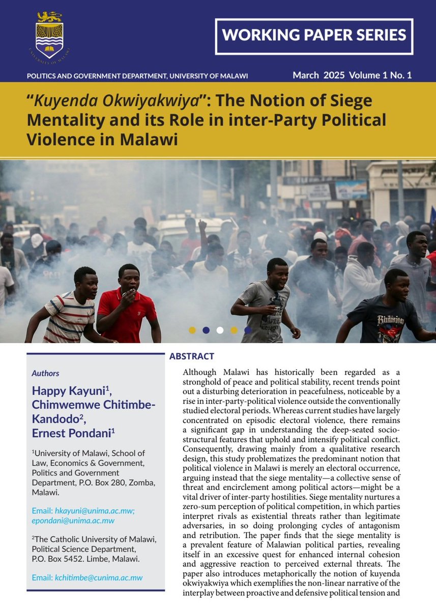 Happy Kayuni (@happykayuni) on Twitter photo Our paper that we presented recently on interparty political violence is now featuring <a href="/unima_official/">University of Malawi (UNIMA)</a> website. Here is the link: unima.ac.mw/announcements/…
<a href="/danbanik/">Dan Banik</a> <a href="/unimaecon/">University of Malawi Economics (DOE)</a> <a href="/mwlegalaid/">Malawi Legal Aid Bureau</a> Our paper that we presented recently on interparty political violence is now featuring <a href="/unima_official/">University of Malawi (UNIMA)</a> website. Here is the link: unima.ac.mw/announcements/…
<a href="/danbanik/">Dan Banik</a> <a href="/unimaecon/">University of Malawi Economics (DOE)</a> <a href="/mwlegalaid/">Malawi Legal Aid Bureau</a>