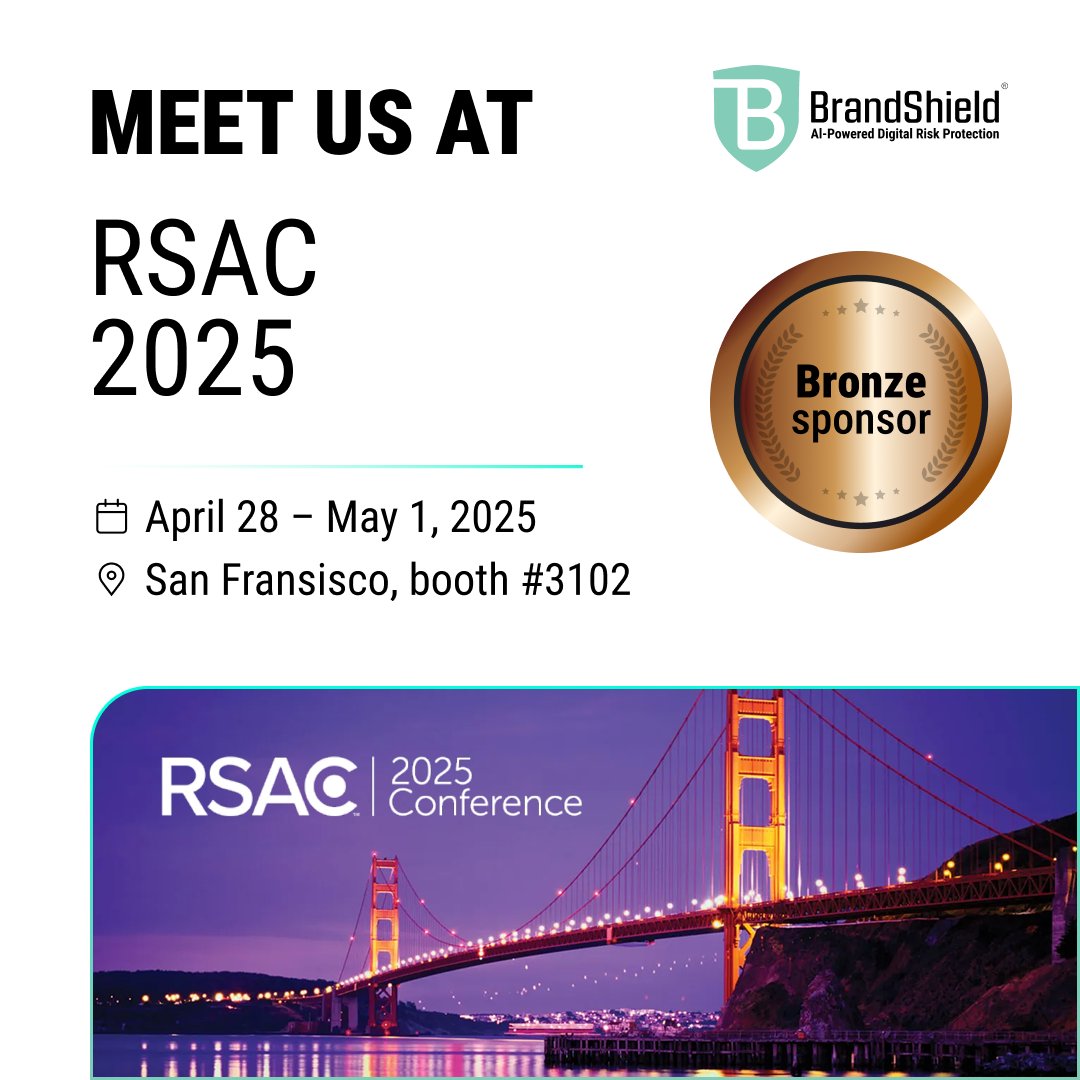 We’re heading to #RSAC 2025!

BrandShield is proud to be a sponsor at this year’s RSAC 2025 Conference. Our team will be there ready to discuss the latest insights on digital risk protection.

Are you attending? Drop us a message or stop by booth #3102
#RSAC #CyberSecurity