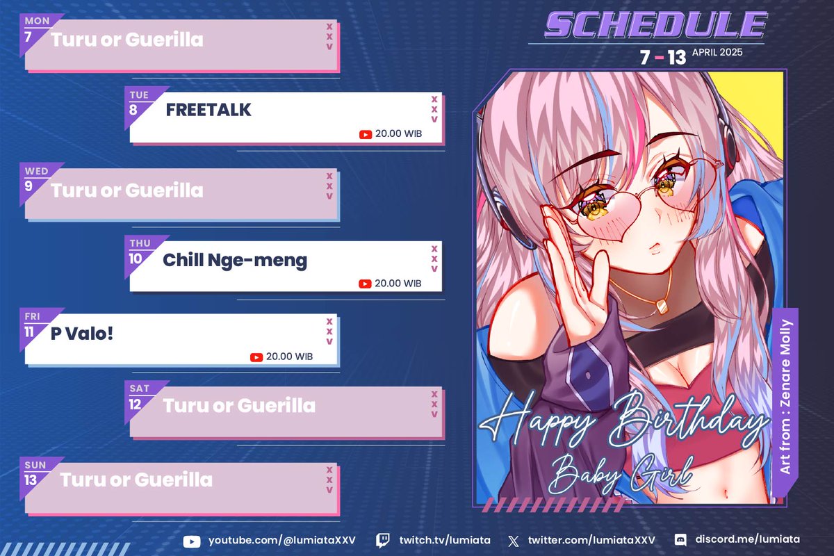 lumiataXXV's tweet photo. Minggu ini chill dulu aja lah yak 🐱
Main game horror lagi hari Jumat biar tidur pules~

[Hashtags]
General: #Lumiata
Announcement: #LumInfo
Fan Name: #LuMinion
Live: #LumiOnAir
Fan Art: #LukisMi
NSFW Art: #LuMalu
Clips: #LumiClip
Meme: #Lumiahaha https://t.co/FAJ3vTjJ0b
