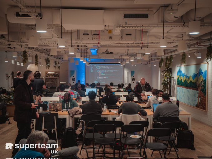 SuperteamUK's tweet photo. Events you don't want to miss over the next two weeks:

AI, Hackathons, Co-Working & a major milestone for Solana in Ireland 🇮🇪

> Encode London – A weekend of AI, bounties & frontier tech.
SuperteamUK is on the ground to guide you through.

> ChainReaction – Empowering the next generation of Web3 builders.
We’re hosting bounties, roundtables & student challenges.

> Colosseum Hackathon – The building for Solana's largest startup competition begins on April 14th. Get ready.

> Co-working – Across 7 cities in the UK & Ireland continues.
Where will you build this week?

Also, we hear something’s brewing in Ireland… 🍀 👀