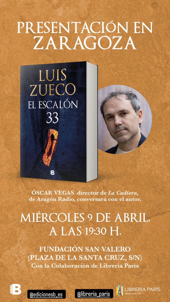 luiszueco's tweet photo. Zaragoza, este miércoles 9 de abril.
Os agradezco el RT
#libros 
@penguinlibros 
#Zaragoza https://t.co/3j1UHOEvyU