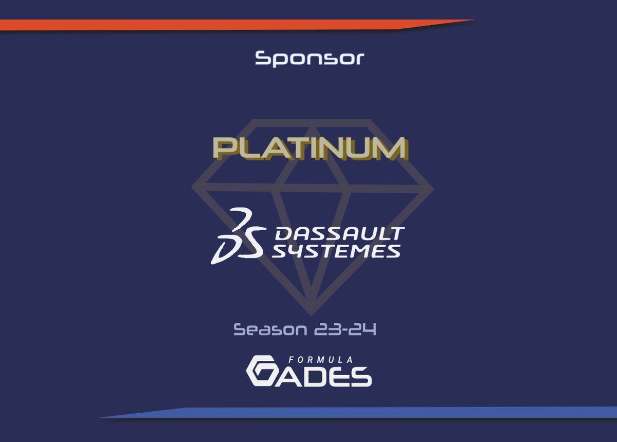 Desde Fórmula Gades queremos dar las gracias a uno de los principales apoyos de nuestro proyecto, <a href="/3DSIberia/">Dassault Systèmes</a> .

Dassault Systèmes es una empresa líder en innovación tecnológica que ofrece soluciones para crear los llamados gemelos virtuales.

¡Muchas gracias! 💙🧡