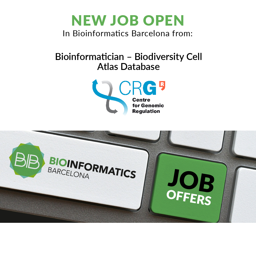 This week we have new #jobopportunities from:

CENTRE FOR GENOMIC REGULATION

You can submit your application for this and other available positions through our website  bioinformaticsbarcelona.eu/jobs/

#bioinformatics #jobopenings #recruiting