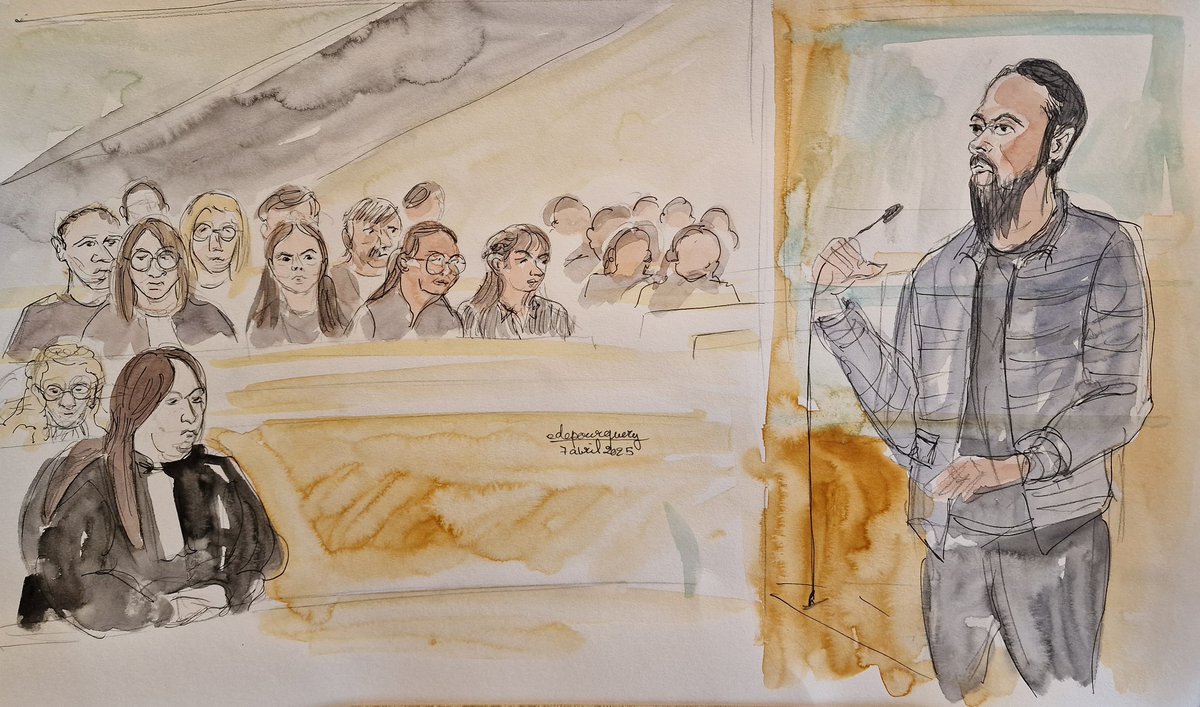 PourqueDe's tweet image. L'accusé Mohamed Hichem #Medjdoub debout dans le box parle pour la première fois depuis le début de son procès #attentatdeLyon #rueVictorHugo #pnat #derniersmots l'#accusé avant que la cour d'assises délibère