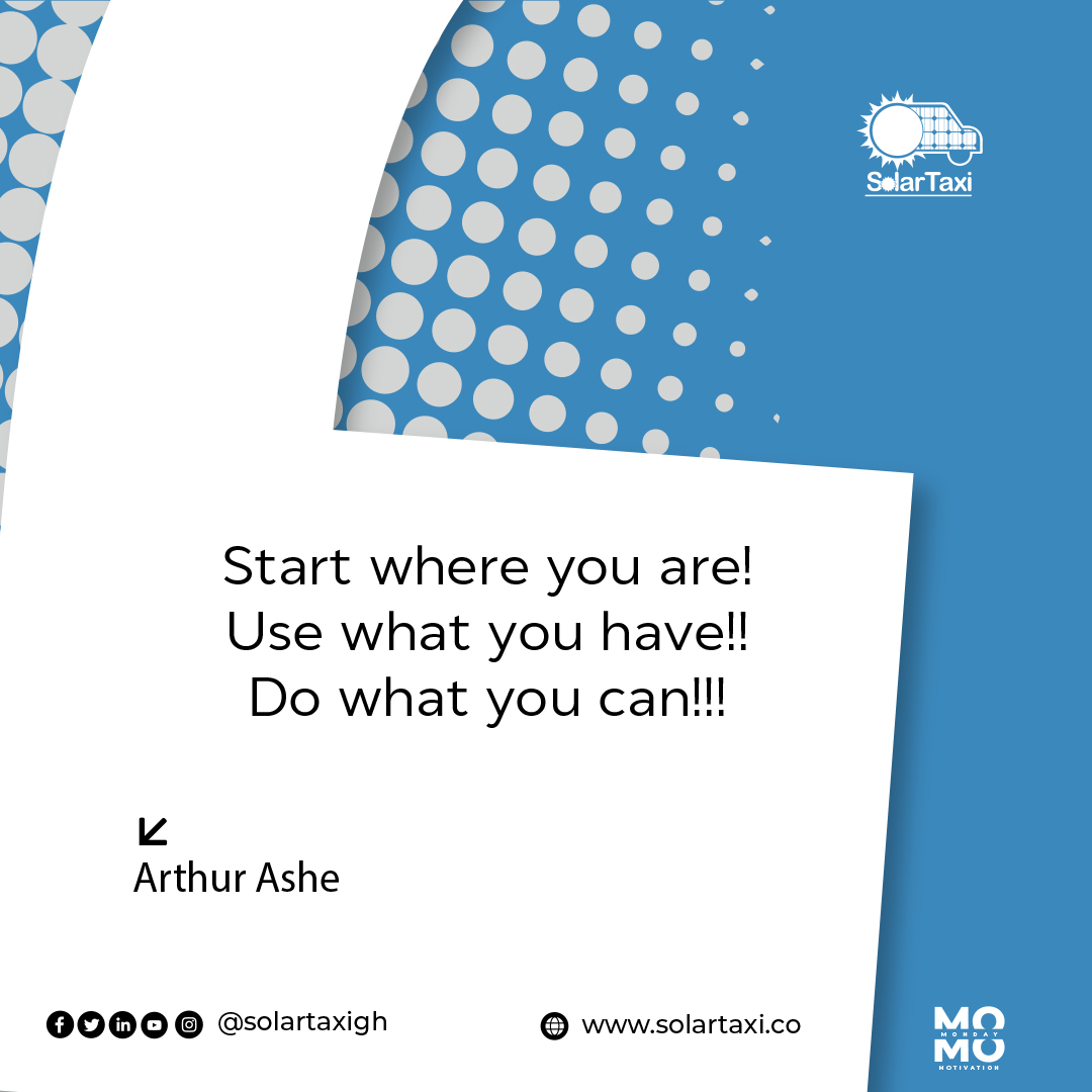 Do what you can!
#Mondaymotivation #solartaxigh #Motivateyourself