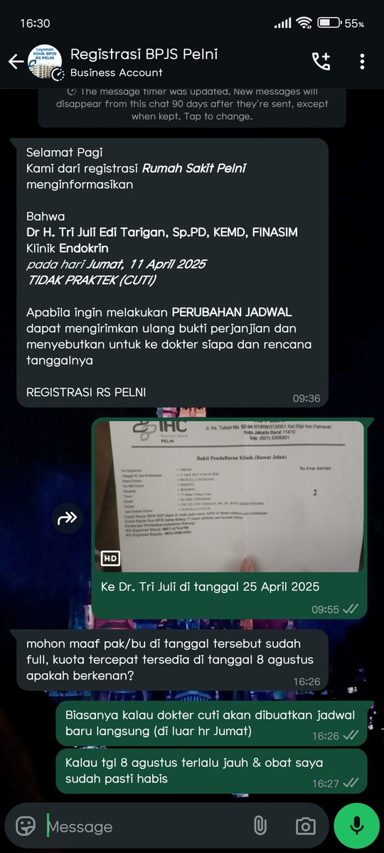 satriana's tweet photo. Semena2 cancel jadwal terus ga langsung diganti jadwal baru. Tapi yg terdekat bisa berobatnya 4 BULAN dr skrg.
Ini berobat hormonal loh yg ga boleh skip obat krn bisa bikin progress kembali ke awal lagi.
Gimana nih @rspelni? https://t.co/wLHRx5dVoK