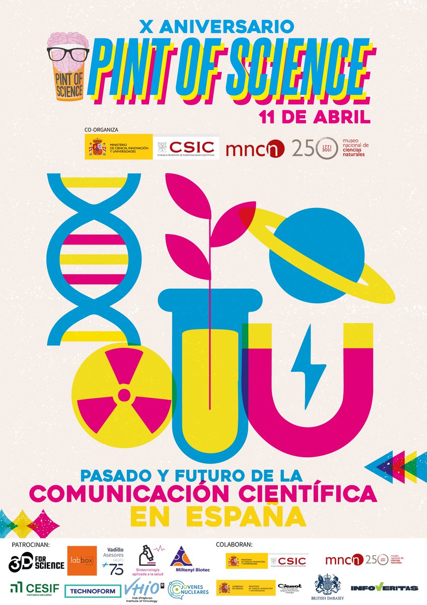 CSIC Divulga (@csicdivulga) on Twitter photo El viernes 11 de abril, <a href="/pintofscienceES/">Pint of Science ES</a> presenta, en colab. con el CSIC, la X edición de su festival. La jornada ‘Pasado y futuro de la comunicación científica' será en Madrid, en la sede central del <a href="/CSIC/">CSIC</a> y en los jardines del <a href="/mncn_csic/">Museo Nacional de Ciencias Naturales</a>. ¿Te apuntas? ➡️ csic.es/es/agenda-del-… El viernes 11 de abril, <a href="/pintofscienceES/">Pint of Science ES</a> presenta, en colab. con el CSIC, la X edición de su festival. La jornada ‘Pasado y futuro de la comunicación científica' será en Madrid, en la sede central del <a href="/CSIC/">CSIC</a> y en los jardines del <a href="/mncn_csic/">Museo Nacional de Ciencias Naturales</a>. ¿Te apuntas? ➡️ csic.es/es/agenda-del-…