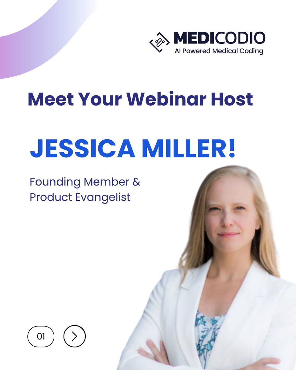 medicodio's tweet image. 📢 Join Jessica Miller from MediCodio as she shares how AI is transforming medical coding & RCM!
🗓️ Apr 22, 2025 | ⏰ 12–1 PM EDT
🔗 Register now: bit.ly/3E1SxgR
#webinar #medicalcoding #aimedicalcoding #medicodio #reduceerrors