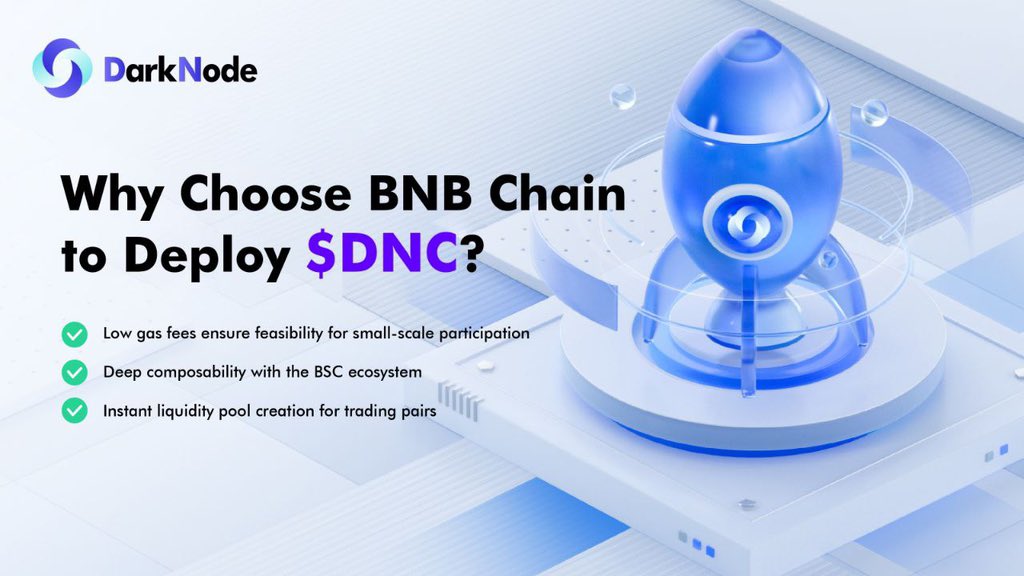 DarkNodeC's tweet photo. Why Choose BNB Chain to Deploy $DNC?
 
✔️ Low gas fees ensure feasibility for small-scale participation
✔️ Deep composability with the BSC ecosystem
✔️ Instant liquidity pool creation for trading pairs
#DNC #Blockchain https://t.co/mMgecaPwEc