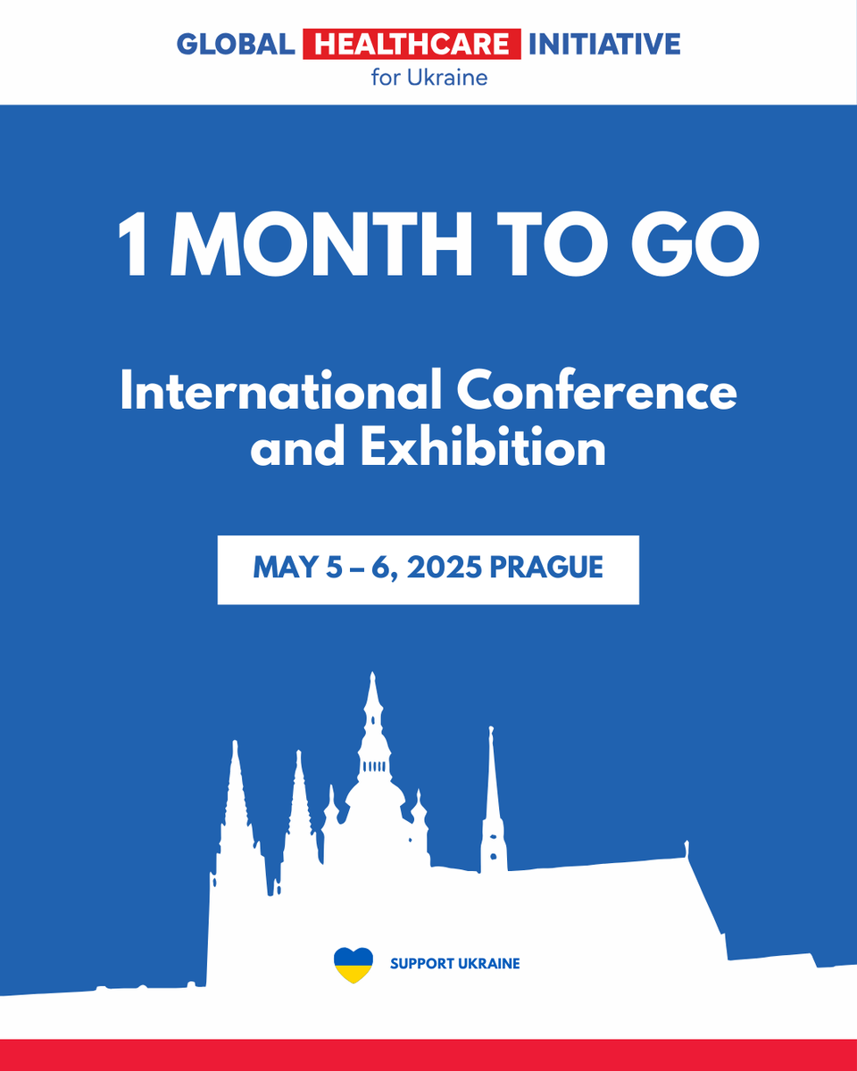 ghiczech's tweet photo. 1/3 🗓️ One month 'til the Global Healthcare Initiative for Ukraine conference in Prague (May 5-6)! 
🎟️Get your tickets now: https://t.co/jY0kHYwhaW 

#Ukraine #Healthcare #PragueConference #TicketsOnSale #SupportUkraine https://t.co/6ZX5sbo7Ks
