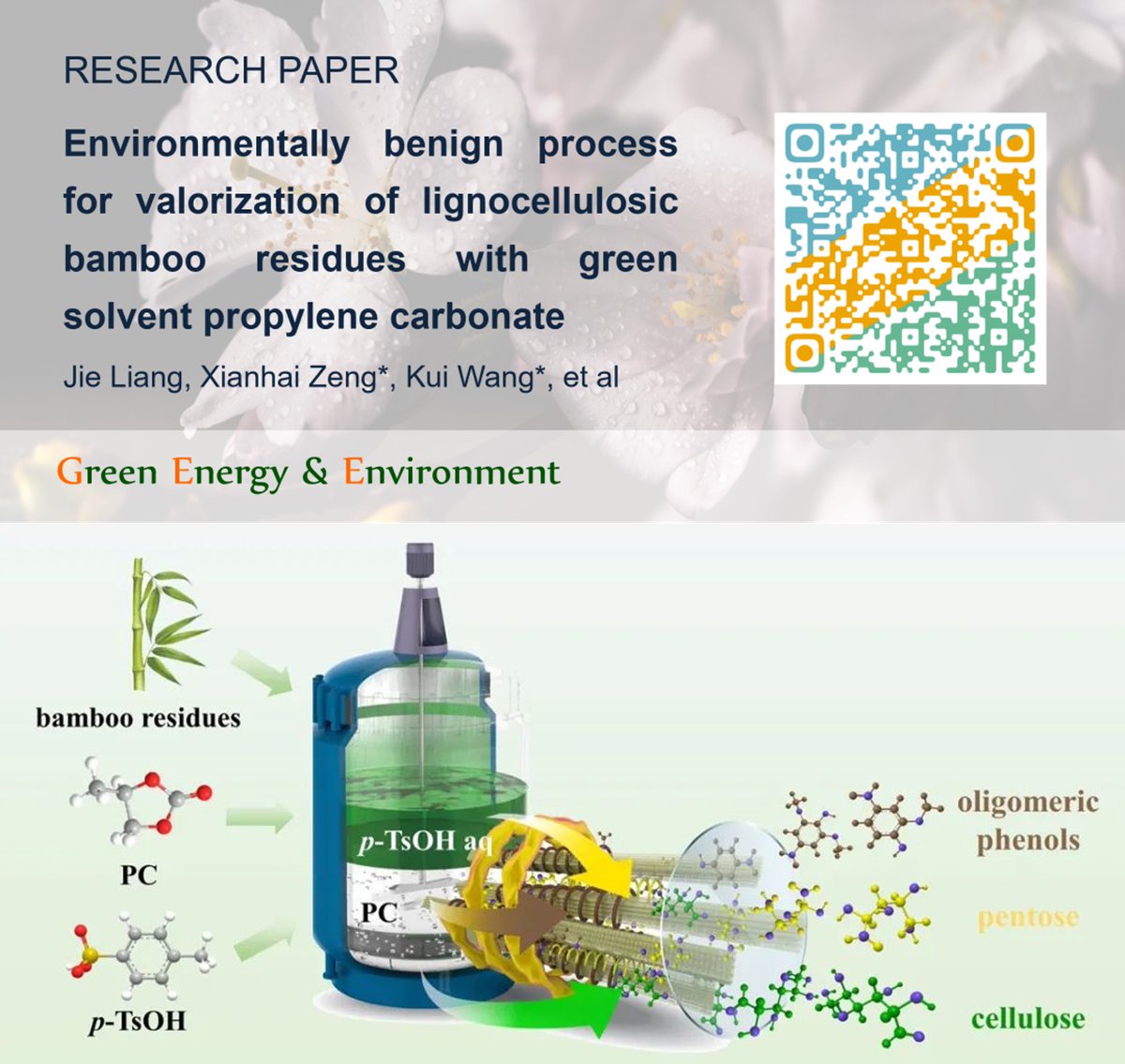Green Energy & Environment (@gee_journal) on Twitter photo ✨#GEE #Research ✨
Environmentally benign process for valorization of #lignocellulosic #bamboo residues with green solvent propylene carbonate
📷Kui Wang (Chinese Academy of Forestry)& Xianhai Zeng (Xiamen University <a href="/xmuchina/">Xiamen University</a>)
doi.org/10.1016/j.gee.… ✨#GEE #Research ✨
Environmentally benign process for valorization of #lignocellulosic #bamboo residues with green solvent propylene carbonate
📷Kui Wang (Chinese Academy of Forestry)& Xianhai Zeng (Xiamen University <a href="/xmuchina/">Xiamen University</a>)
doi.org/10.1016/j.gee.…
